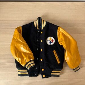 Vintage Black and Gold Pittsburg stealers Varsity Jacket sears boys